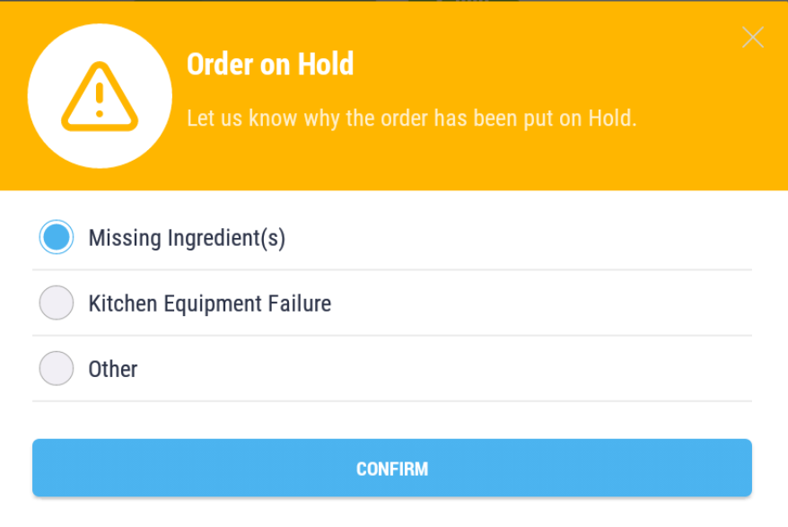 Put an order on hold